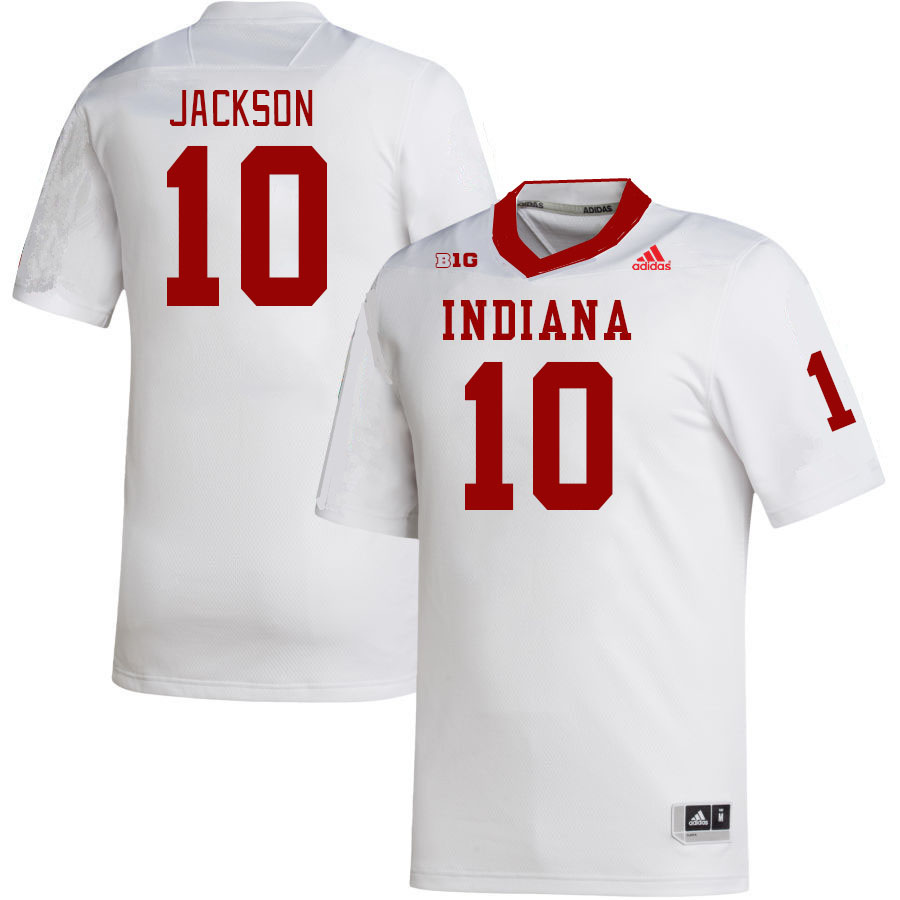 Men #10 Myles Jackson Indiana Hoosiers College Football Jerseys Stitched-White